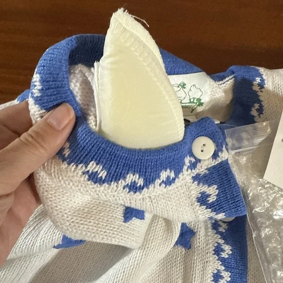 Quacker Factory Sweater L Cardigan Sailboats Nautical Anchors NWT Vintage Granny - Picture 6 of 9